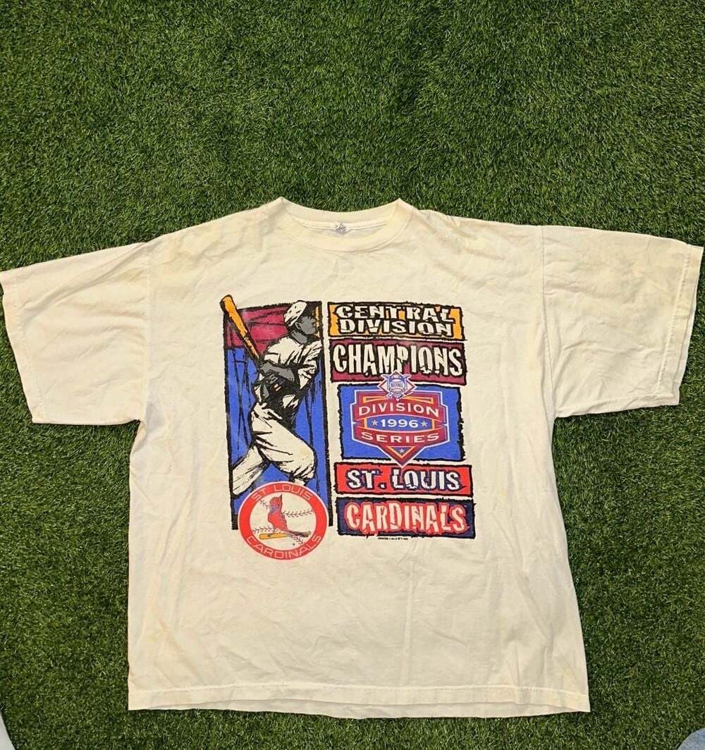 Vintage 1996 St. Louis Cardinals Central Division Champions T-Shirt Starter Made